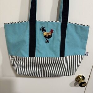 Chandler Four Corners Inc. Rooster/Chicken Design Stripped Tote Bag